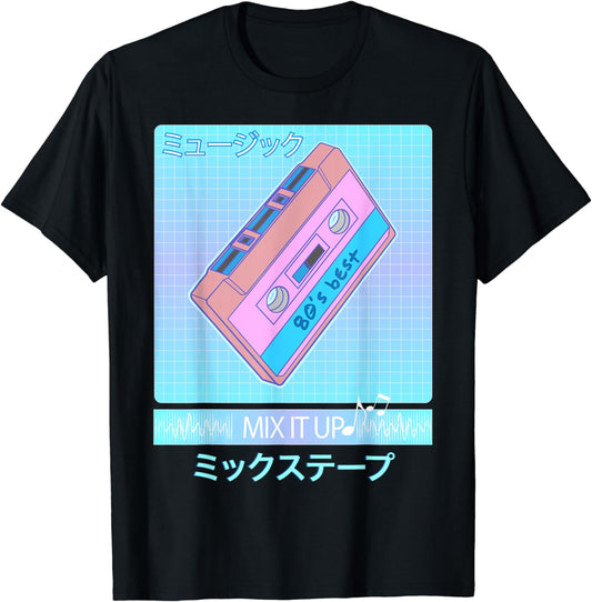 Mix Tape 80S Japanese Otaku Aesthetic Vaporwave Art T-Shirt